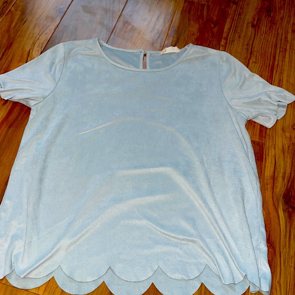 Altar’d State sz M faux suede scalloped edge top
